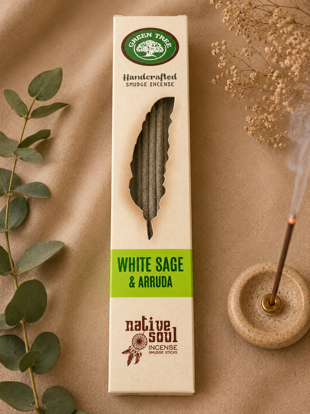 Handgefertigte Smudge Räucherstäbchen - White Sage & Arruda