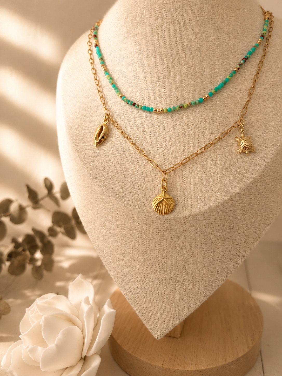 Summer Vibes Set – 2 Halsketten & Armband mit Türkis