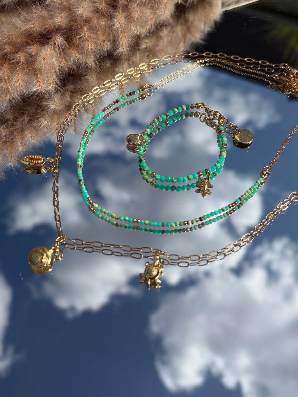 Summer Vibes Armband – Türkis & Seestern