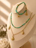 Summer Vibes Set – 2 Halsketten & Armband mit Türkis