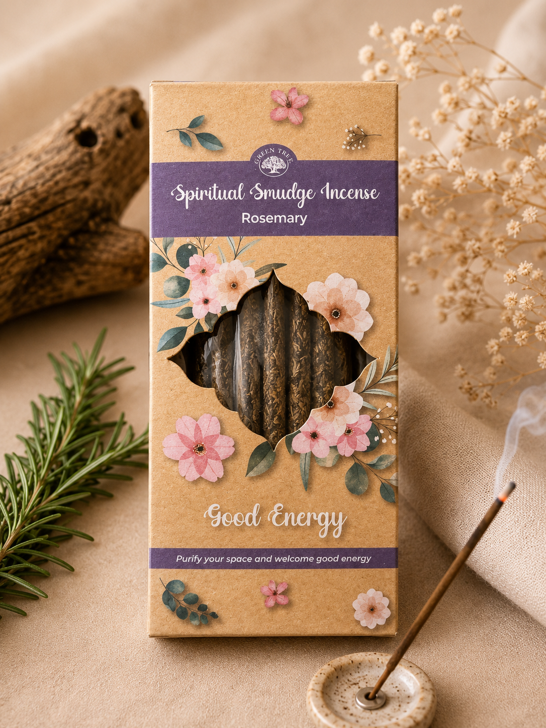 Spiritual Smudge Incense – Rosemary | Good Energy